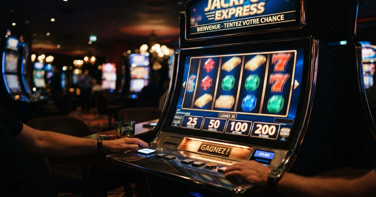 Rouleaux de machine à sous affichant des symboles de casino avec les mentions 25, 50, 100 et 200 tours gratuits