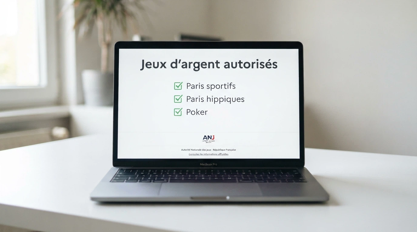 Page du site de l'ANJ détaillant la liste des jeux d'argent autorisés en France