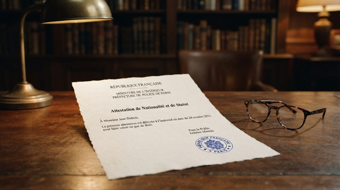 Document officiel portant le logo de l'ANJ et des extraits de texte réglementaire, posé sur un bureau.