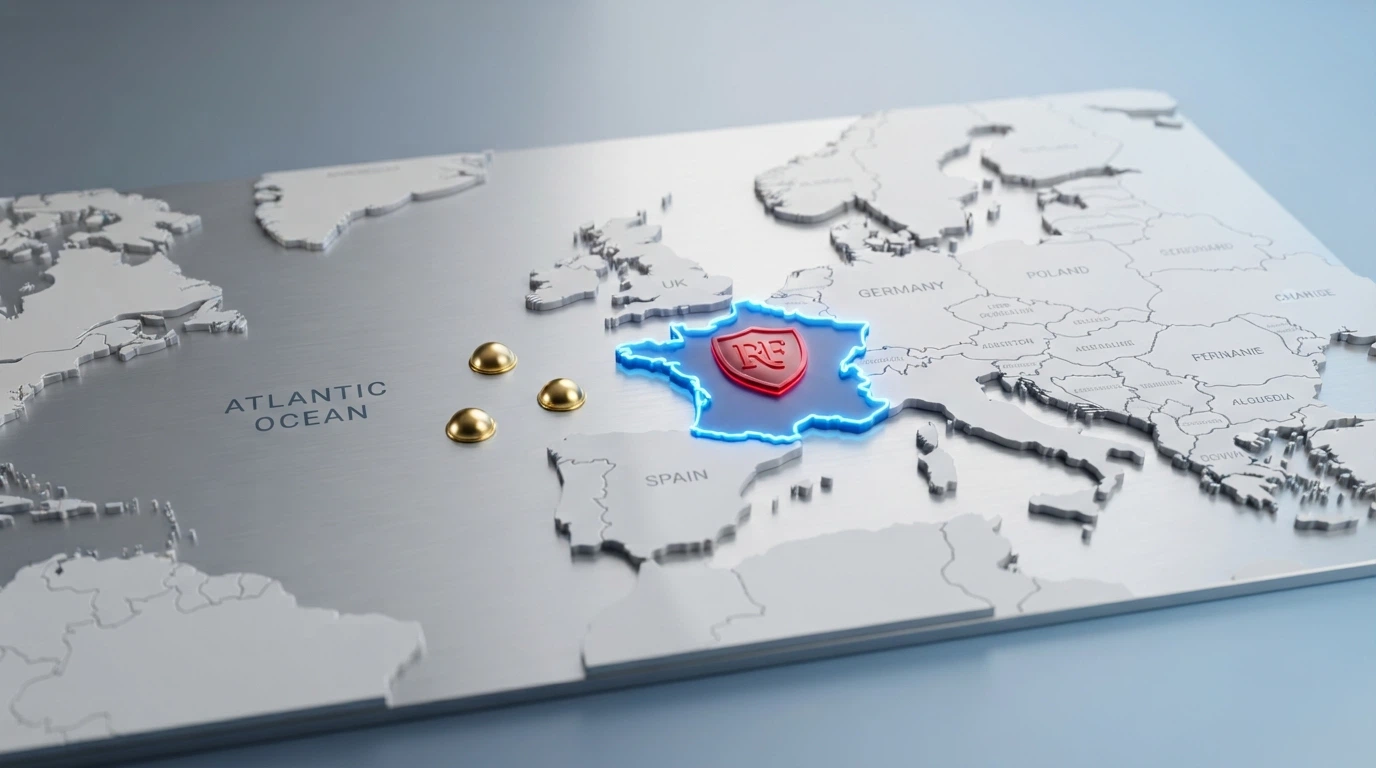 Carte des juridictions offshore et du périmètre ANJ : Curaçao, Malte, Anjouan et la France