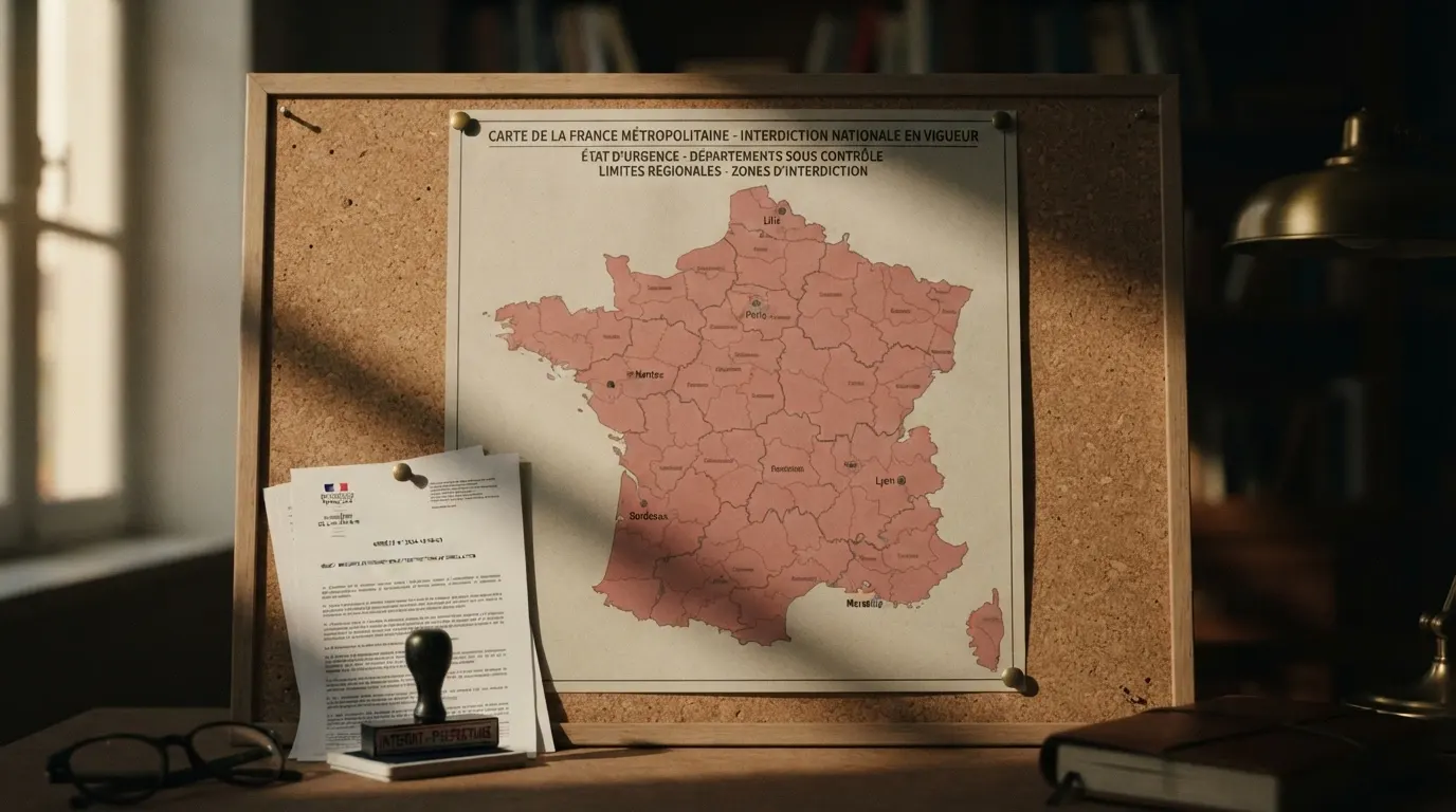 Carte de France métropolitaine avec les logos de l'ANJ et le texte de la loi du 12 mai 2010 en arrière-plan