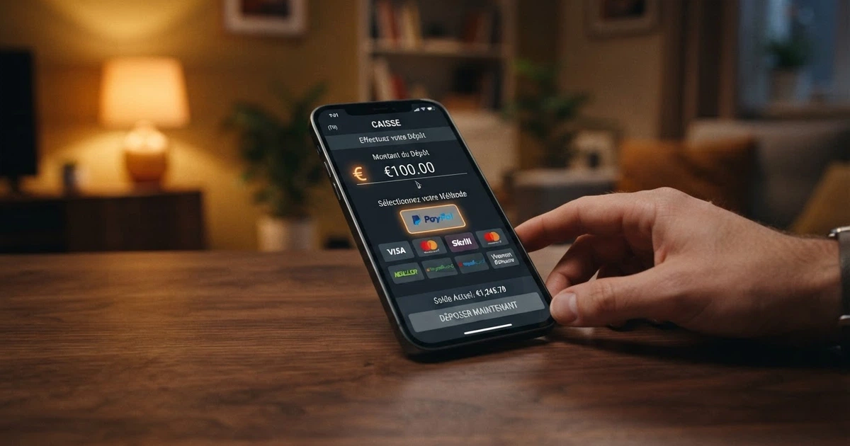 Interface d'un casino en ligne affichant le logo MiFinity parmi les options de paiement par portefeuille électronique