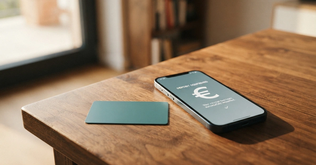 Carte prépayée Paysafecard posée à côté d'un écran de smartphone affichant la page de dépôt d'un casino en ligne