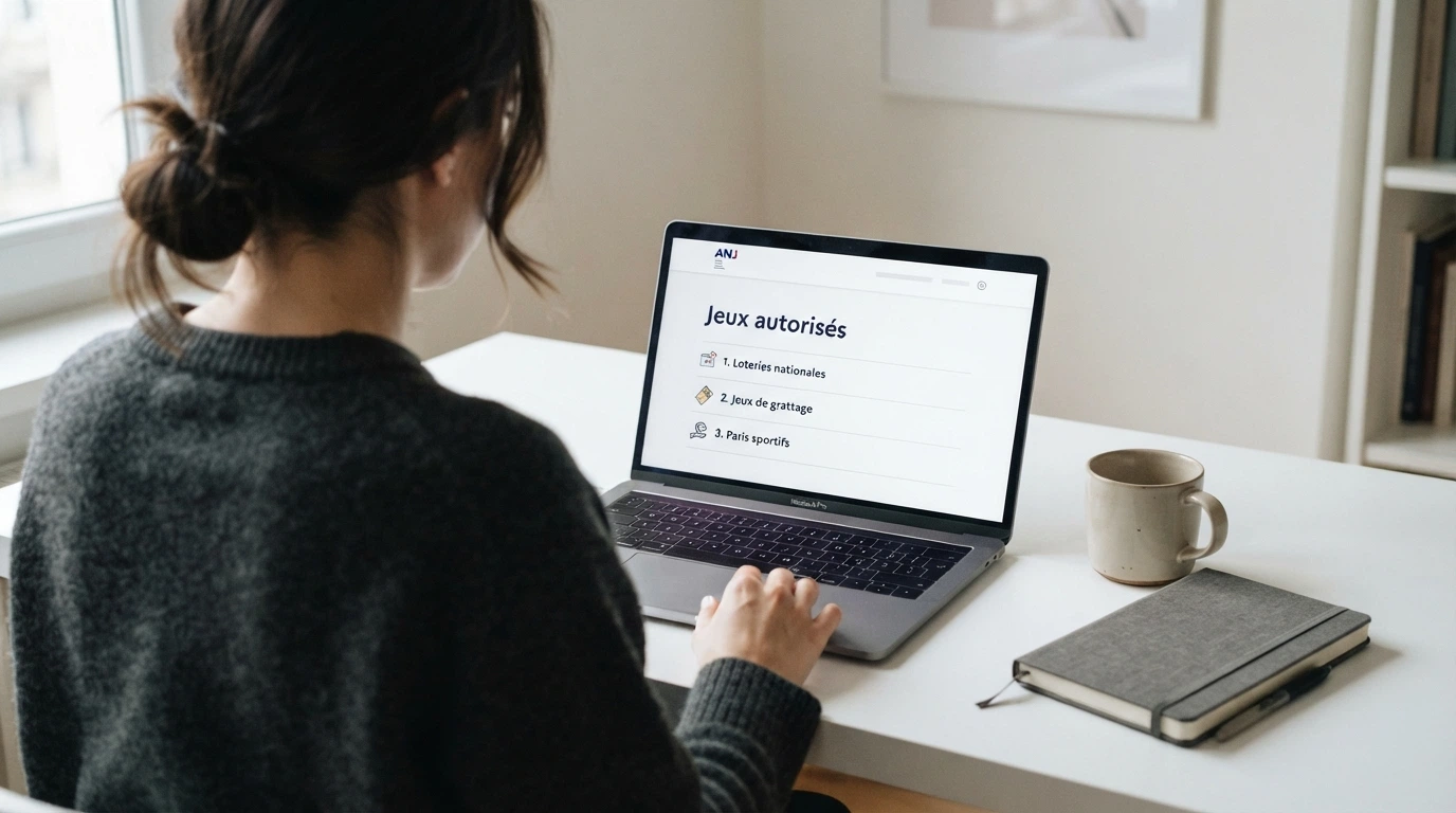 Interface du site de l'ANJ affichant la liste des jeux agréés en France