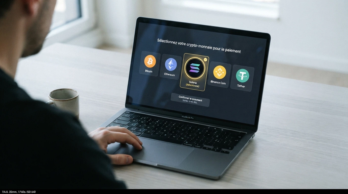 Une interface de casino en ligne affichant plusieurs cryptomonnaies acceptées, dont le Bitcoin Cash mis en évidence.
