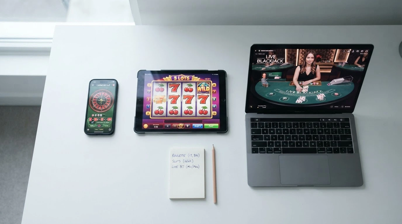 Une grille de comparaison visuelle avec les logos des casinos bitcoin et leurs principaux atouts (bonus, cryptos, licence)