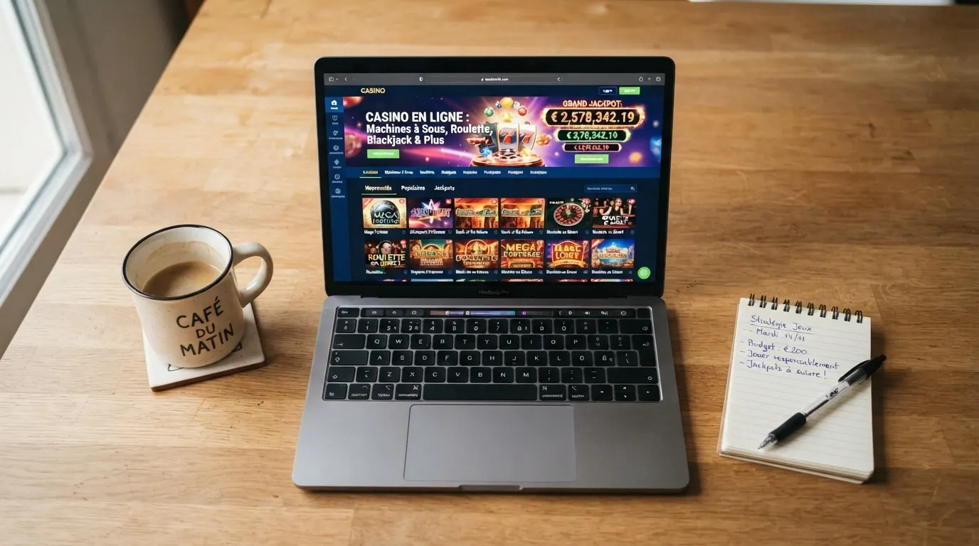 Interface d'accueil de trois casinos en ligne avec leur offre de jackpot progressif mise en avant