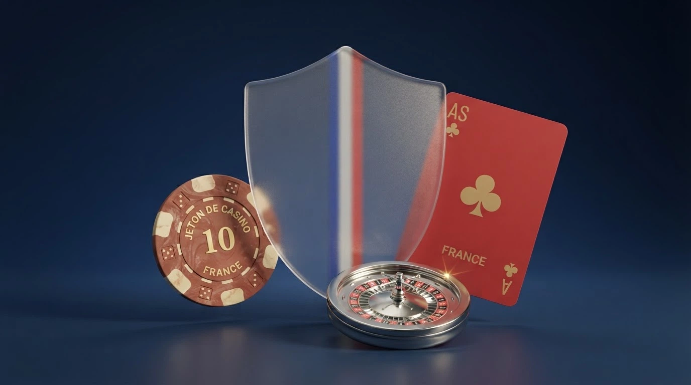 Un tableau comparatif visuel opposant les logos d'opérateurs crypto à des symboles de licences (Curaçao, Anjouan) et au drapeau français barré