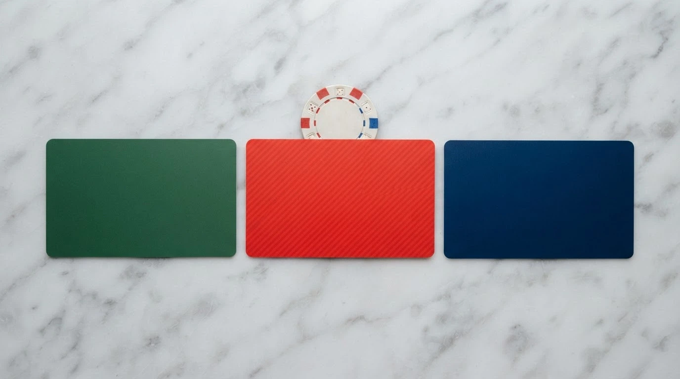 Trois colonnes représentant les catégories d'opérateurs : agréé ANJ, casino en ligne illégal et casino terrestre, avec des cartes de fidélité de couleur différente