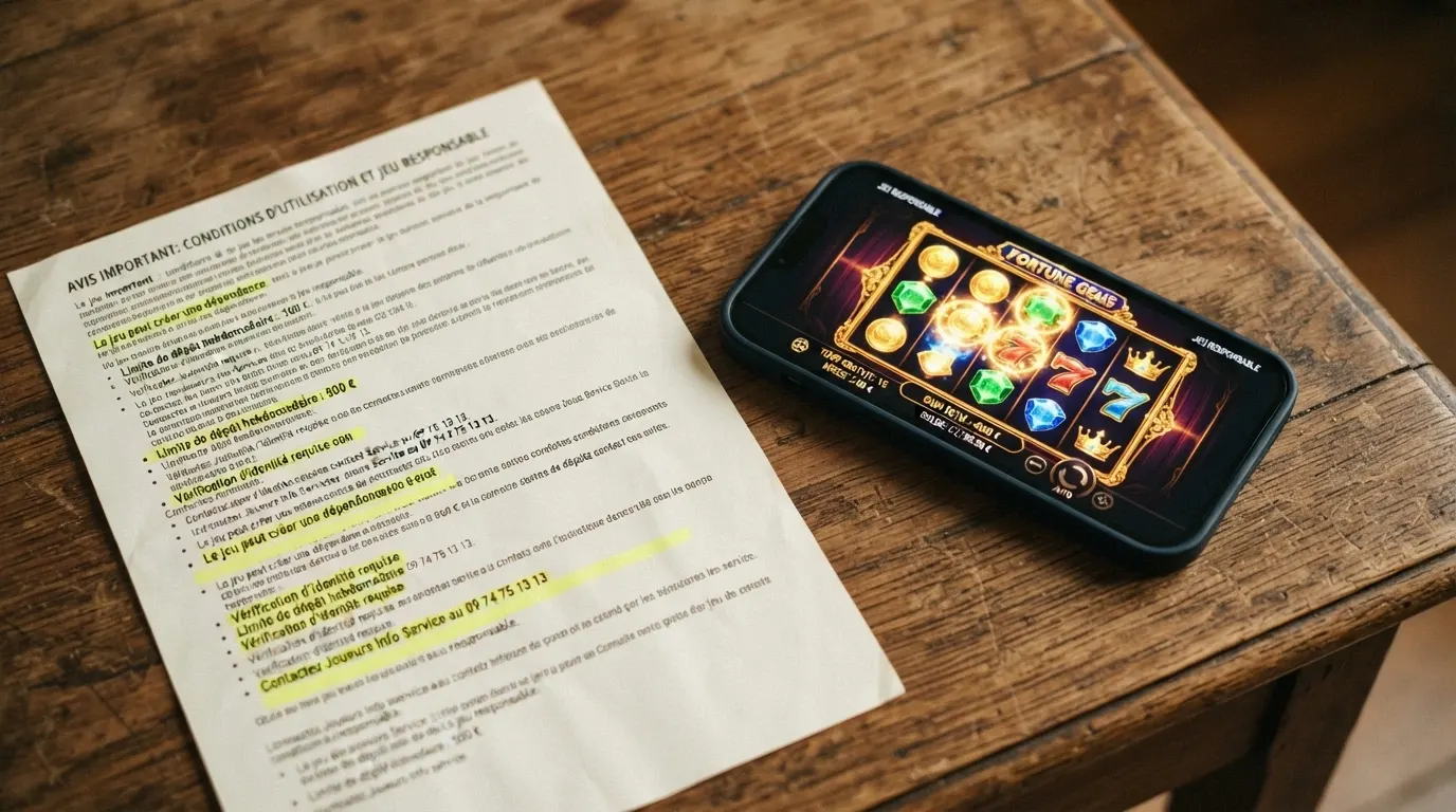 Un panneau officiel français « interdit » stylisé, juxtaposé à l'écran d'un casino en ligne affichant une roulette — le contraste entre le cadre légal et l'accessibilité de l'offre