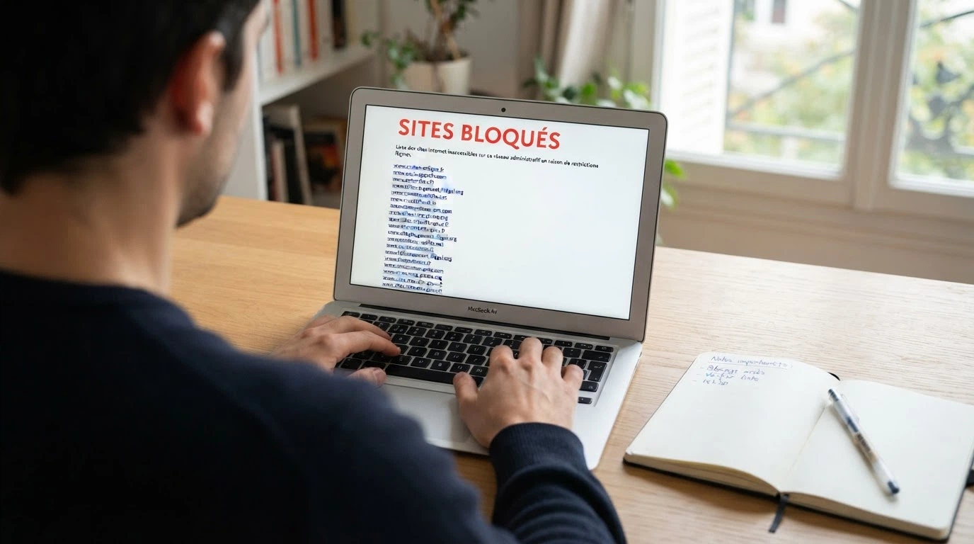 Page de la liste noire des sites de jeux d'argent bloqués publiée par l'Autorité nationale des jeux sur son site officiel