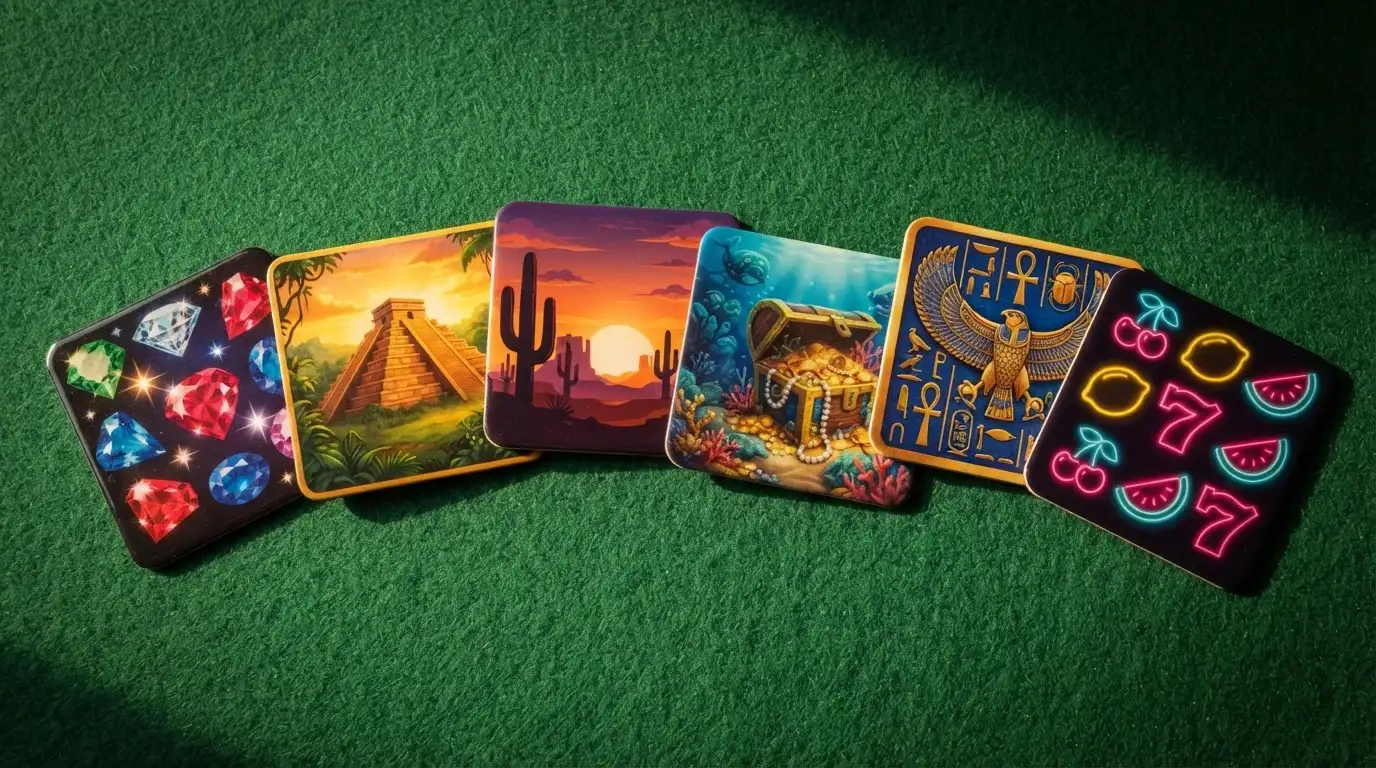 Une mosaïque de pochettes de jeux NetEnt emblématiques — Starburst, Gonzo's Quest, Dead or Alive 2 — disposées sur un fond de feutrine de casino