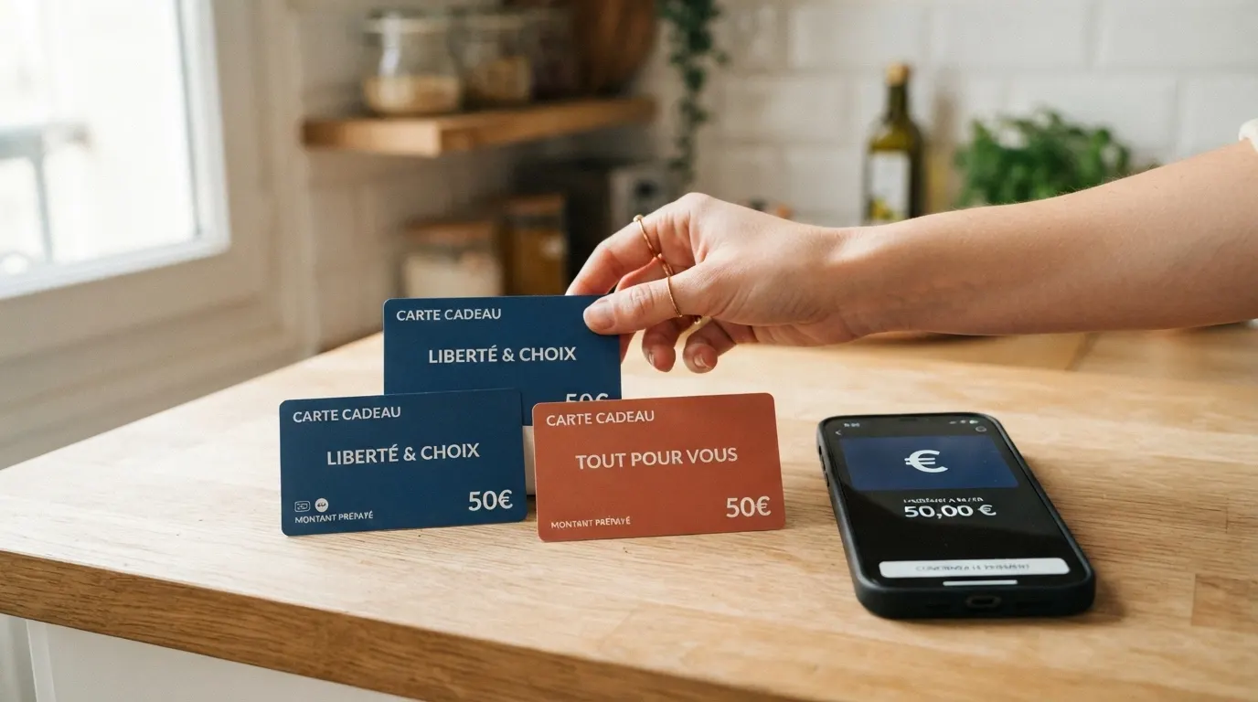 Cartes prépayées Paysafecard et Neosurf disposées à côté d'un écran de casino en ligne