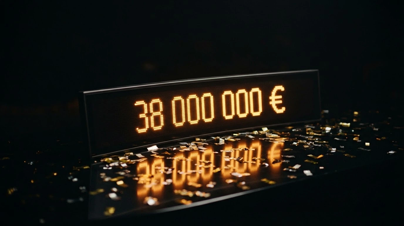 Représentation d'un jackpot progressif avec un compteur affichant plusieurs millions d'euros, des confettis et le logo Mega Moolah.