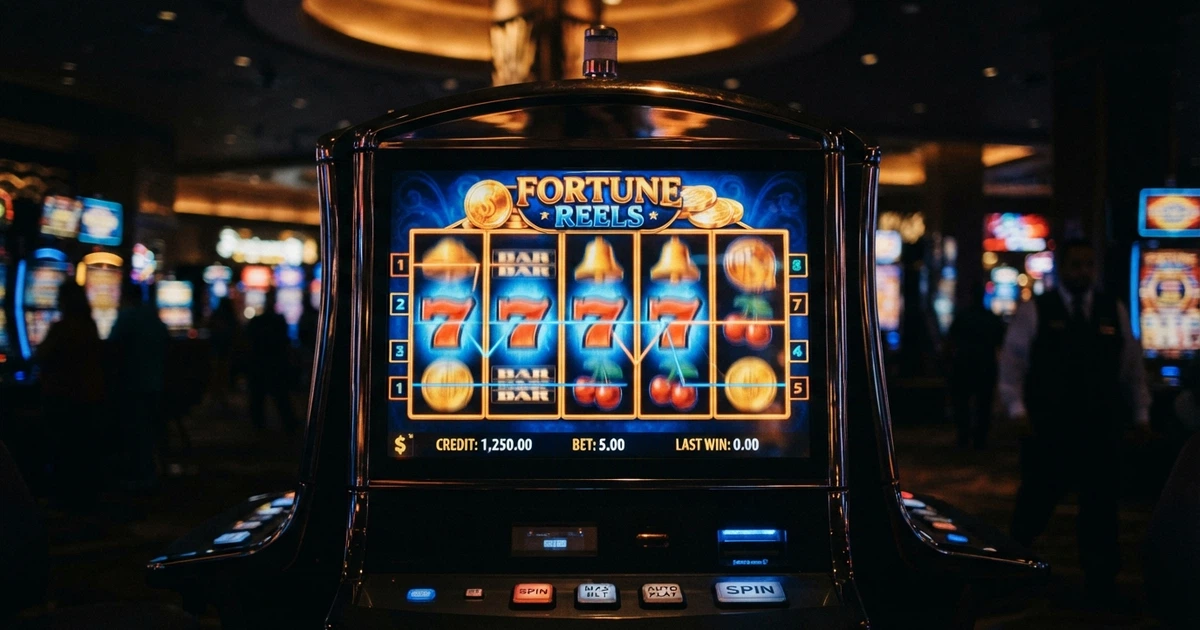 Interface d'un casino en ligne affichant des jeux de machines à sous et un logo XRP visible, sur fond sombre