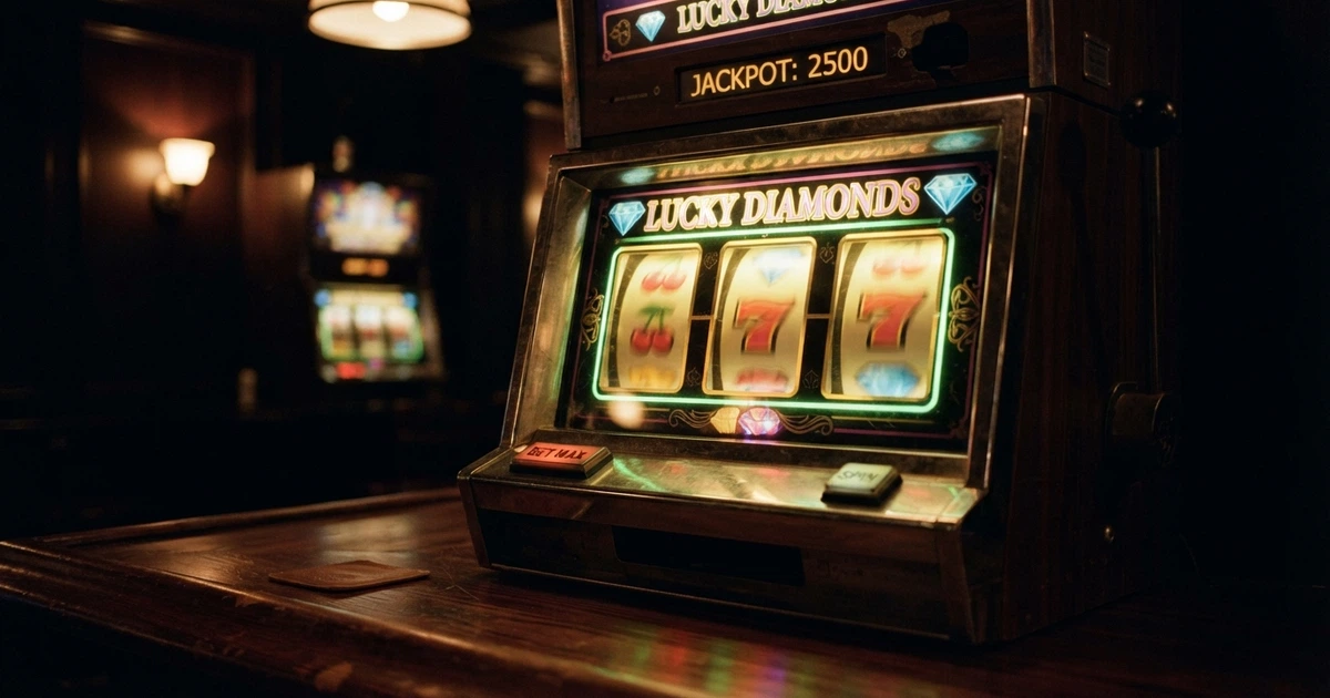 Interface d'un casino en ligne mettant en avant une offre de tours gratuits, avec des machines à sous colorées en arrière-plan